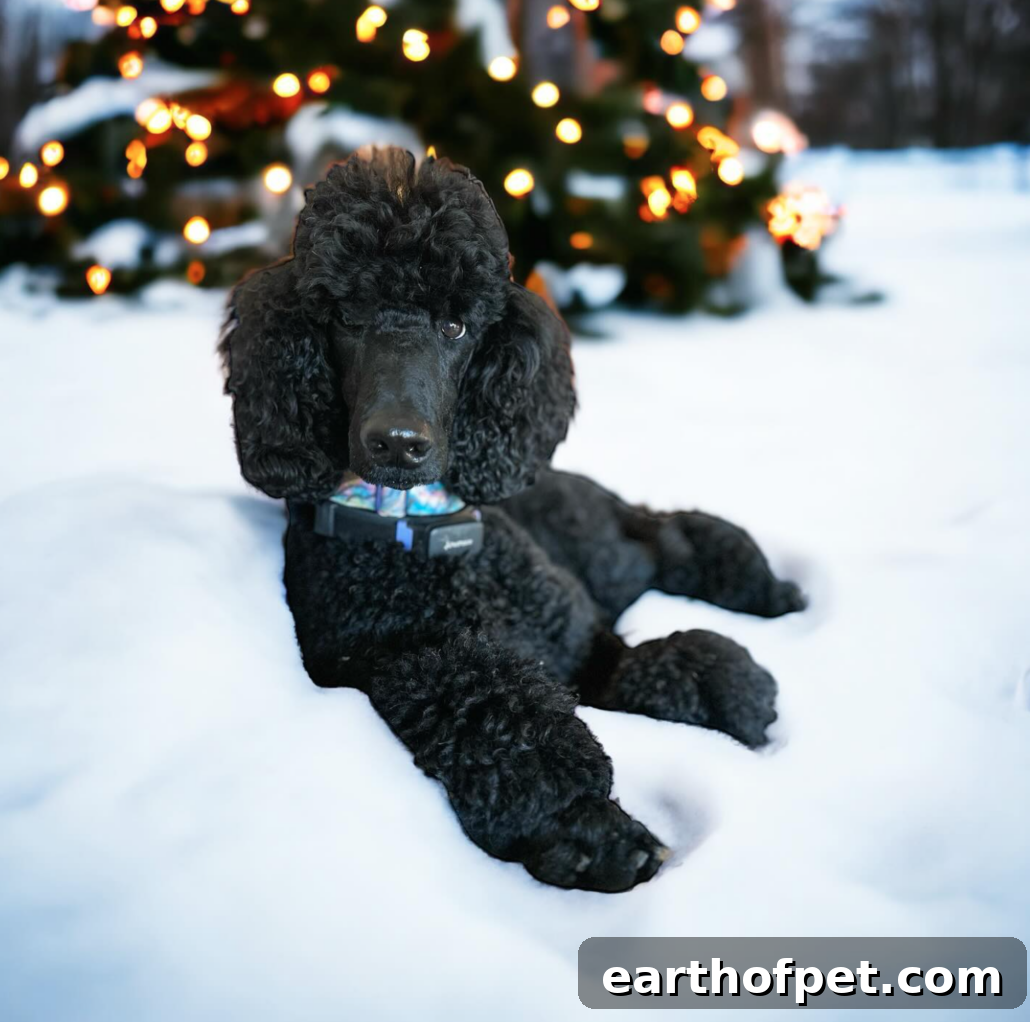 dog in holiday setting
