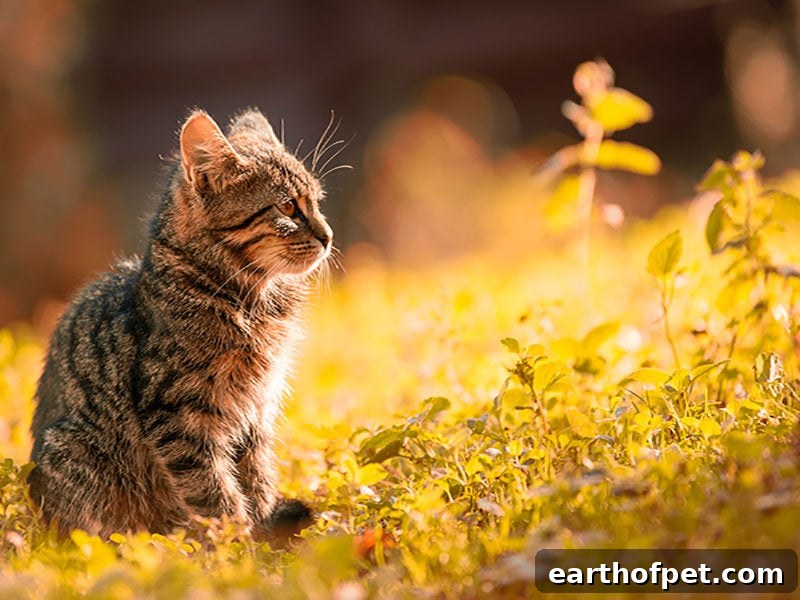 cat outdoors, healthy cat food