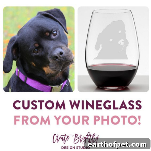 custom dog wine glass