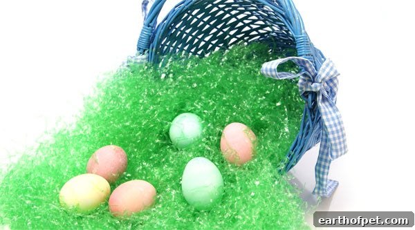 Easter basket. Top 5 Easter Hazards for Pets. Wellness Pet Food, dry dog food, wet dog food, healthy dog food.