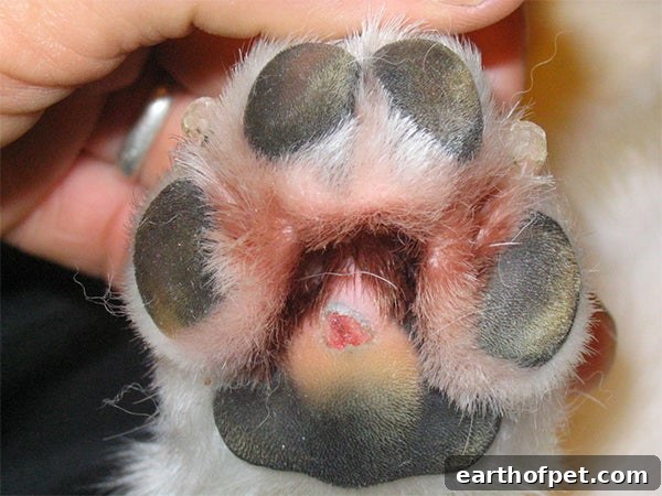 sore paw cold exposure, Dog at Risk of Frostbite
